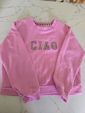 DEREK Heart Girls pink ciao crewneck sweatshirt